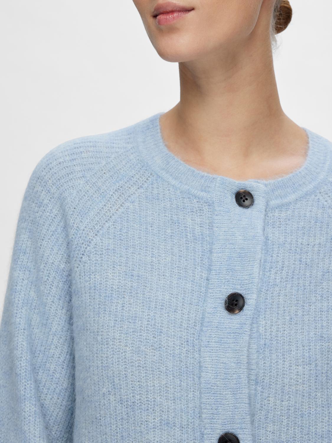 Lulu kort ullcardigan - Blå/ Cashmere Blue